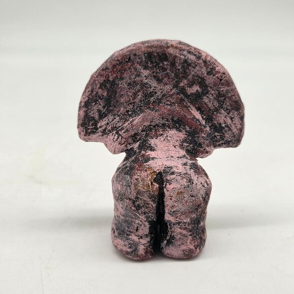 Vintage Blue Tribal Figure Clay Pottery Statue Primitive Art Style Figurine MCM - Picture 3 of 6